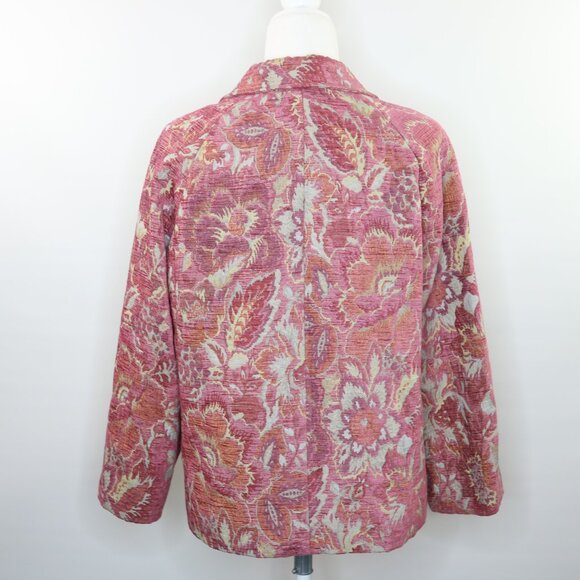 J Jill Mauve Pink Floral Tapestry Blazer Jacket - Picture 6 of 12
